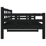 vidaXL Lit de jour noir bois de pin massif 90x200 cm