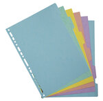 Intercalaires Carte Lustrée 400g/m2 Aquarel 6 Positions - A4 - Couleurs Assorties - X 25 - Exacompta