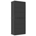 vidaXL Armoire de rangement d'extérieur gris et noir 65x37x165 cm PP