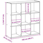 vidaXL Bibliothèque chêne fumé 102x32x102 cm bois d'ingénierie