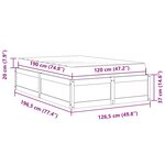 vidaXL Lit avec matelas 120x190 cm bois massif de pin