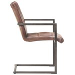vidaXL Chaises à manger cantilever lot de 4 marron cuir véritable