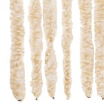 vidaXL Rideau anti-mouches beige et blanc 56x200 cm chenille
