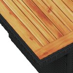 vidaXL Table de jardin noir 100x55x73 cm résine tressée et bois acacia
