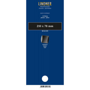 Bandes double soudure 210 x 78 mm pour timbres-poste. Fond - Noir