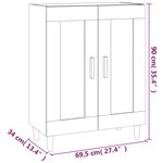 vidaXL Buffet Chêne fumé 69 5x34x90 cm Bois d'ingénierie