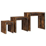 vidaXL Tables basses gigognes 3 Pièces chêne fumé bois d'ingénierie