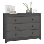 vidaXL Armoire latérale Gris 100x40x72 cm Bois de pin massif