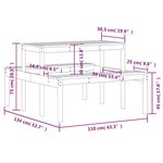 vidaXL Table de pique-nique 110x134x75 cm bois de pin imprégné