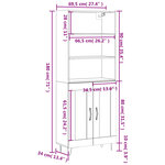 vidaXL Buffet haut Blanc 69 5x34x180 cm Bois d'ingénierie
