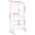 vidaXL Buffet haut Blanc 69 5x34x180 cm Bois d'ingénierie