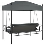 vidaXL Balancelle de jardin avec auvent gris foncé acier