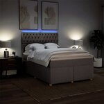 vidaXL Sommier à lattes de lit avec matelas Taupe 140x190 cm Tissu