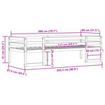vidaXL Cadre de lit pour enfants brun cire 80x200cm bois de pin massif