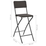 vidaXL Chaise de bar pliable lot de 2 PEHD et acier Aspect de rotin