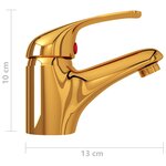 vidaXL Mitigeur de lavabo Doré 13x10 cm