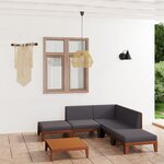 vidaXL Salon de jardin 7 Pièces avec coussins Bois d'acacia solide
