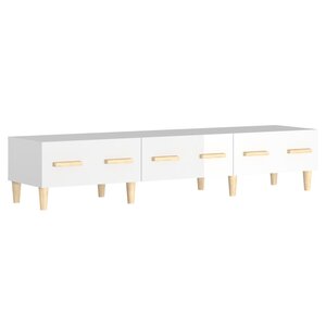 vidaXL Meuble TV Blanc brillant 150x34 5x30 cm Bois d'ingénierie