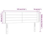vidaXL Tête de lit à LED Marron foncé 147x16x78/88 cm Tissu