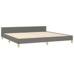 vidaXL Cadre de lit avec tête de lit Gris foncé 200x200 cm Tissu