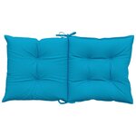 vidaXL Coussins de chaise de jardin à dossier bas lot de 2 bleu