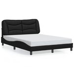 vidaXL Cadre de lit avec tête de lit Noir 140x200 cm Similicuir