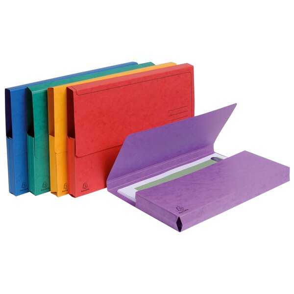 Paquet De 5 Chemises Poche Carte Lustrée 265g/m2 - 24 5x32 5cm - Couleurs Assorties - X 10 - Exacompta