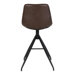 2 chaises de comptoir en cuir synthétique marron avec pieds noirs