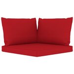 vidaXL Canapé palette de jardin 2 places et coussins rouge Pinède