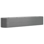 vidaXL Lit surélevé de jardin Acier enduit de poudre 368x80x68 cm gris