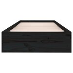 vidaXL Cadre de lit Noir Bois massif 75x190 cm Petit simple