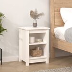 vidaXL Tables de chevet 2 Pièces Blanc 40x35x55 cm Bois de pin solide