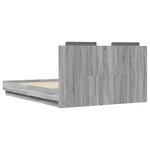 vidaXL Cadre de lit tête de lit et lumières LED sonoma gris 135x190 cm