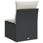 vidaXL Canapé de jardin sans accoudoirs coussins noir résine tressée