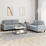 vidaXL Ensemble de canapés 2 Pièces gris clair tissu