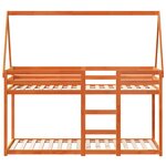 vidaXL Lit superposé sans matelas cire marron 80x200 cm pin massif