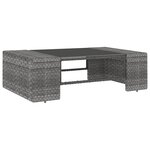 vidaXL Salon de jardin 6 Pièces avec coussins Gris Résine tressée