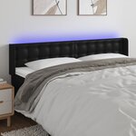 vidaXL Tête de lit à LED Noir 163x16x78/88 cm Similicuir