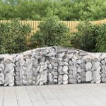 vidaXL Paniers à gabions arqués 3 Pièces 400x50x80/100 cm Fer galvanisé