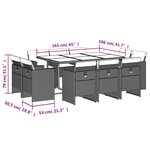 vidaXL Ensemble à manger de jardin et coussins 11 Pièces mélange beige