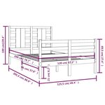 vidaXL Cadre de lit Bois de pin massif 120x200 cm
