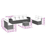vidaXL Salon de jardin avec coussins 9 Pièces beige résine tressée