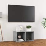 vidaXL Meuble TV gris béton 72x35x36 5 cm bois d’ingénierie
