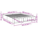 vidaXL Cadre de lit chêne sonoma 140x200 cm bois d'ingénierie