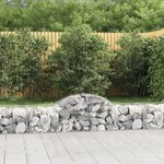 vidaXL Paniers à gabions arqués 4 Pièces 200x50x40/60 cm fer galvanisé