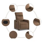 vidaXL Fauteuil inclinable Marron Tissu