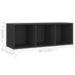 vidaXL Meuble TV Gris 107x35x37 cm Aggloméré