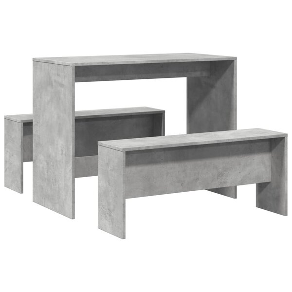 vidaXL Ensemble table à manger et bancs 3 Pièces bois d'ingénierie