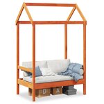 vidaXL Banc avec toit cire marron 117 5x70x176 5 cm bois de pin massif