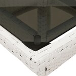 vidaXL Ensemble à manger de jardin et coussins 3 Pièces blanc rotin verre